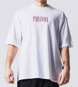 Ανδρική κοντομάνικη μπλούζα Jcyj - TRM0111 - paranoia logo oversized fit λευκό