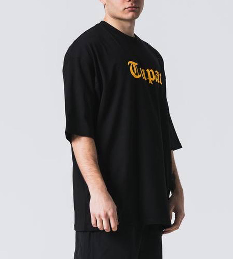 Ανδρική κοντομάνικη μπλούζα Jcyj - TRM0135 - tupac oversized fit μαύρο