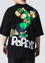 Ανδρική κοντομάνικη μπλούζα Jcyj - TRM0142 - pop oversized logo μαύρο