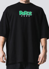 Ανδρική κοντομάνικη μπλούζα Jcyj - TRM0142 - pop oversized logo μαύρο