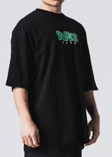 Ανδρική κοντομάνικη μπλούζα Jcyj - TRM0142 - pop oversized logo μαύρο
