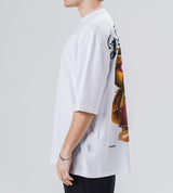 Ανδρική Κοντομάνικη Μπλούζα Jcyj - TRM0150 - hooligan oversized fit λευκό