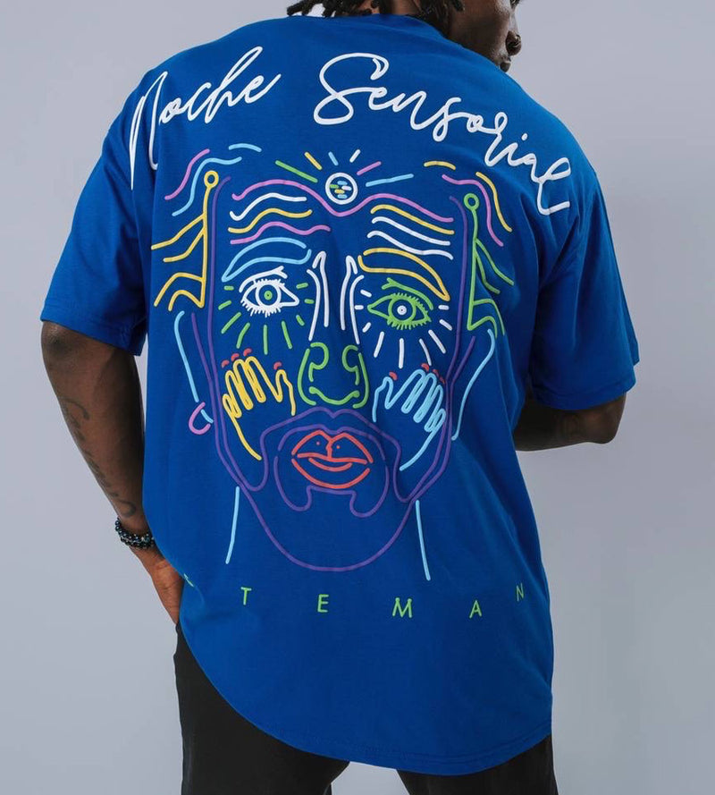 Κοντομάνικη μπλούζα Jcyj - TRM150 - esteman logo oversized tee ανοιχτό μπλε