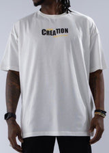 Ανδρική κοντομάνικη μπλούζα Jcyj - TRM453 - creation logo oversized fit tee λευκό