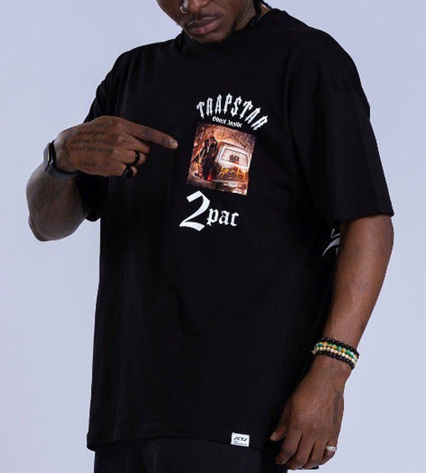 Κοντομάνικη μπλούζα Jcyj - TRM475 - oversized fit 2 pac logo μαύρο