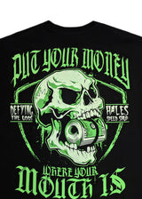 Ανδρική κοντομάνικη μπλούζα Jcyj - TRM725 - put your money NEON oversize tee - GLOW IN THE DARK μαύρο