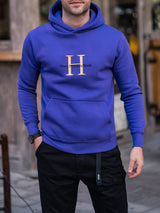 Henry clothing - 3-502 - large logo hoodie - purple