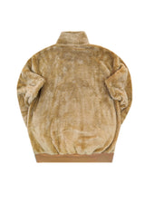 Ανδρική φούτερ με κολάρο New wave clothing-232-39- half zip sherpa design σκούρο μπεζ