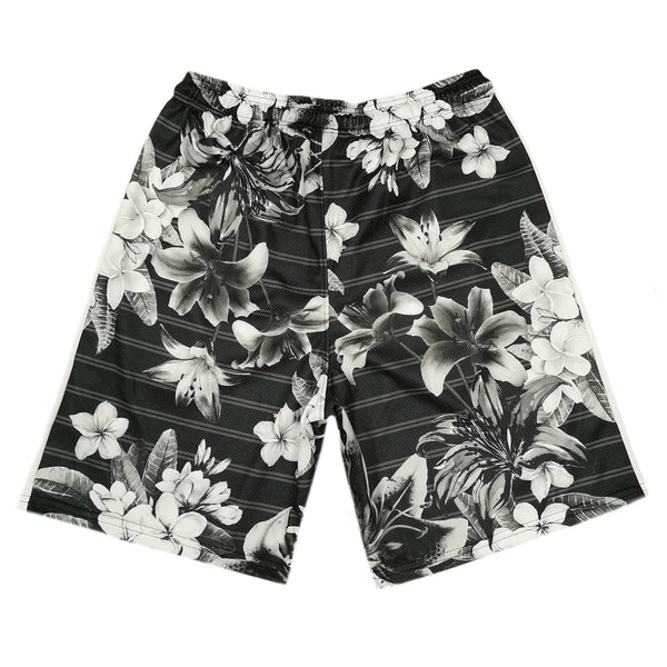 Ανδρική βερμούδα Vinyl art clothing - 00500-01 - shorts with floral print μαύρο