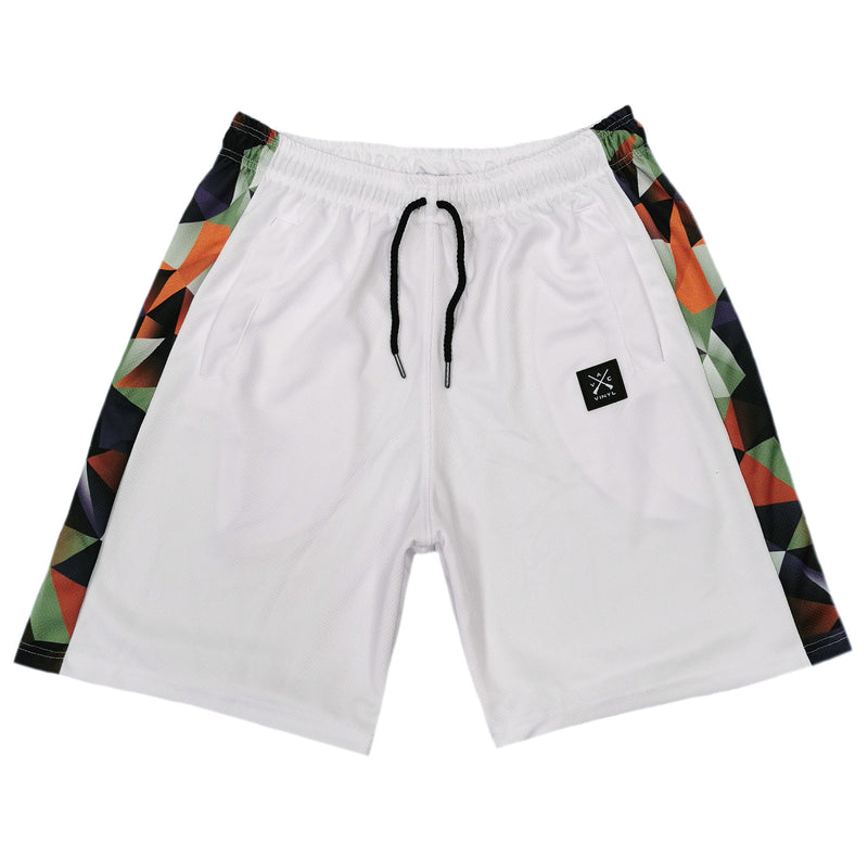 Vinyl art clothing - 00700-02-W - color blocking stripe shorts