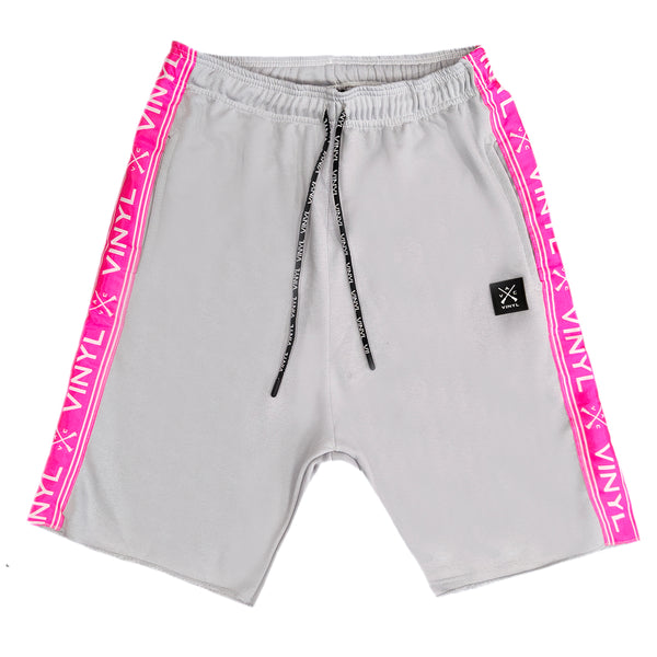 Vinyl art clothing - 02812-09 - fluo taped shorts - grey