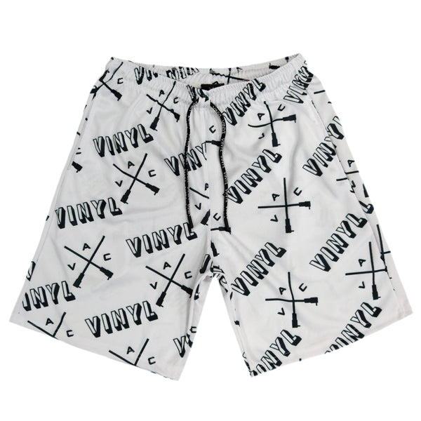 Vinyl art clothing - 02841-02 - white all over printed shorts