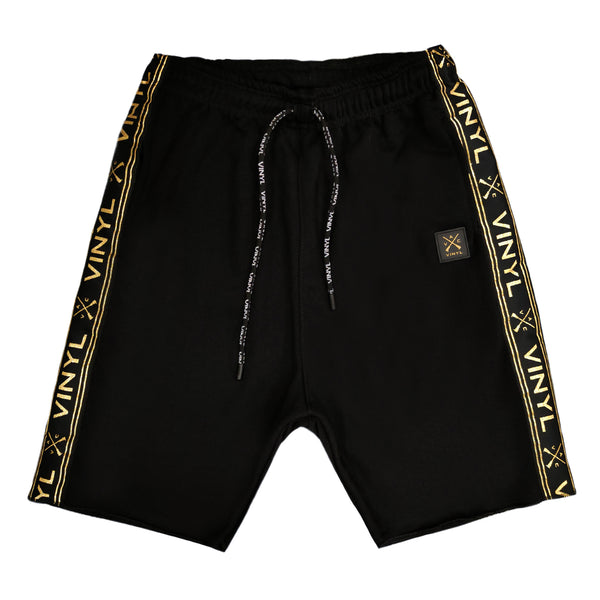 Vinyl art clothing - 04854-01 - black gold tape shorts