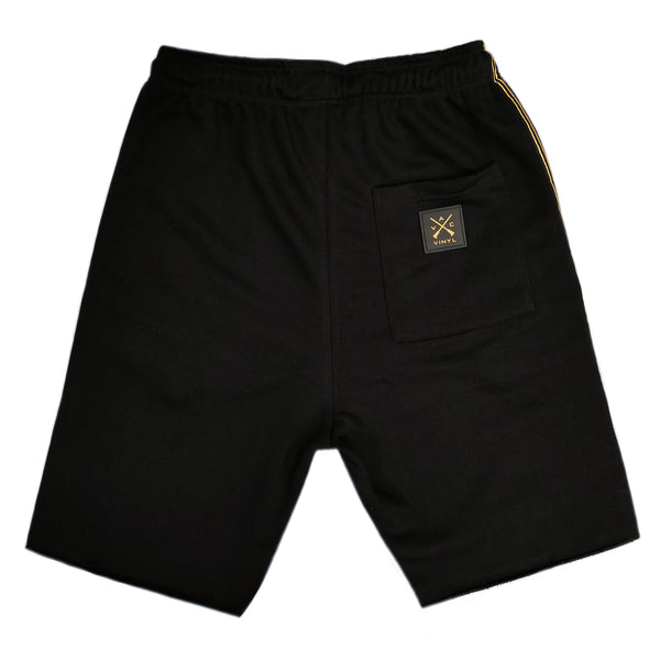 Vinyl art clothing - 04854-01 - black gold tape shorts