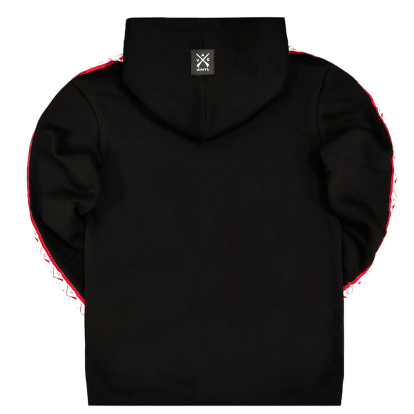 Ανδρικό μακρυμάνικο φούτερ με κουκούλα Vinyl art clothing - 75400-01 - oval logo μαύρο