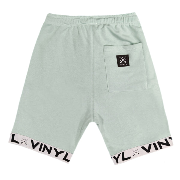 Vinyl art clothing - 06412-07 - shorts with logo tape - mint green