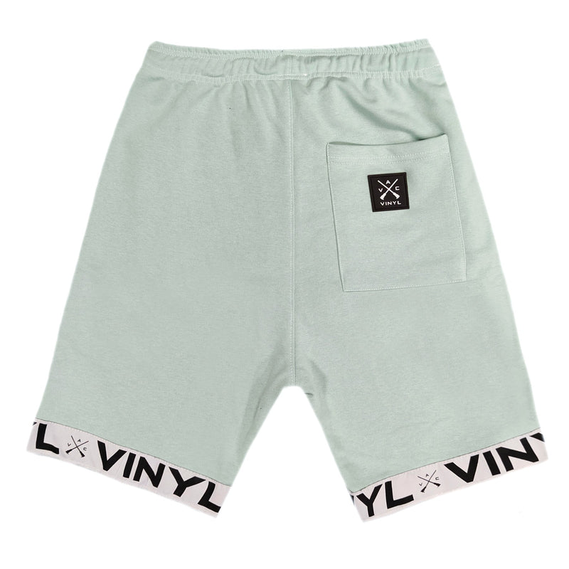 Vinyl art clothing - 06412-07-W - shorts with logo tape - mint green