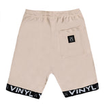 Vinyl art clothing - 06412-77 - shorts with logo tape - beige