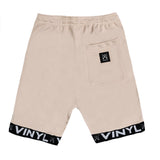 Vinyl art clothing - 06412-77-W - shorts with logo tape - beige