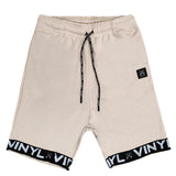 Vinyl art clothing - 06412-77 - shorts with logo tape - beige