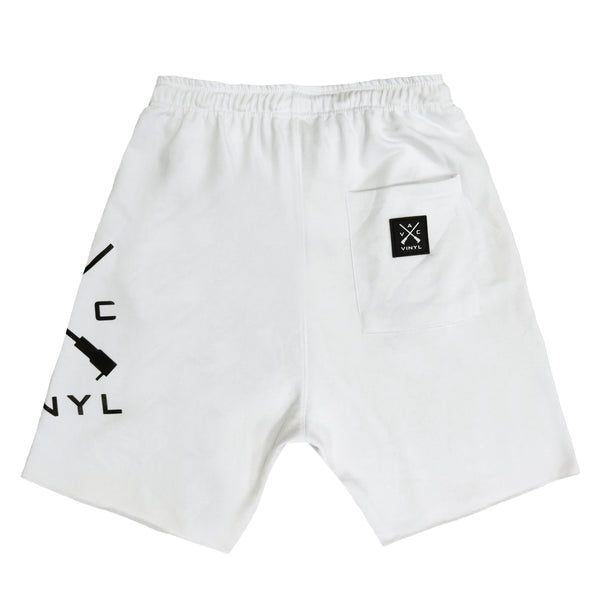 Vinyl art clothing - 06952-02 - white cross logo shorts