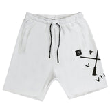 Vinyl art clothing - 06952-02-W - white cross logo shorts