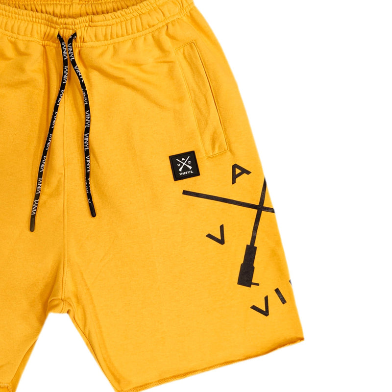 Vinyl art clothing - 82960-02-W - yellow cross logo shorts