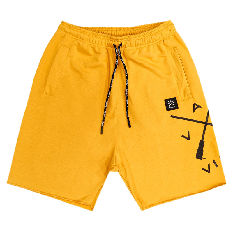 Vinyl art clothing - 82960-02-W - yellow cross logo shorts