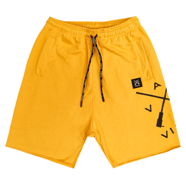 Vinyl art clothing - 06952-99 - yellow cross logo shorts