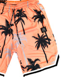 Vinyl art clothing orange tropical print short