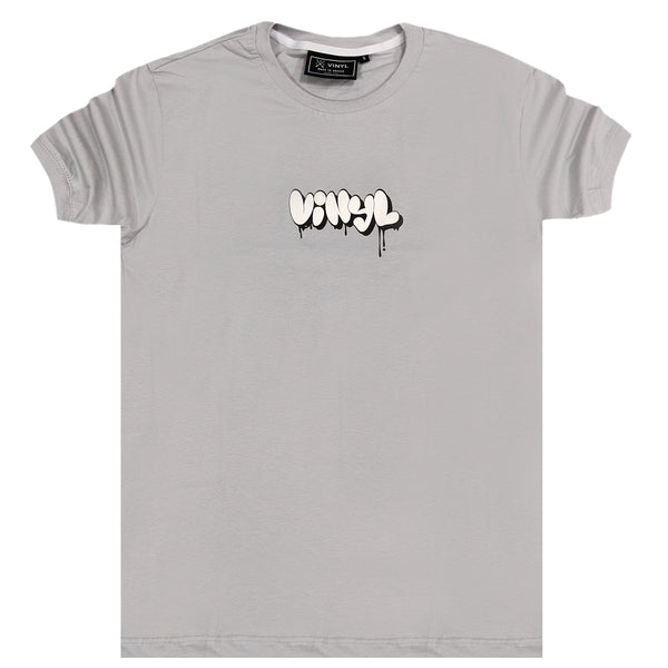 Ανδρική κοντομάνικη μπλούζα Vinyl art clothing - 10476-09 - graffiti logo t-shirt γκρι ανοιχτό
