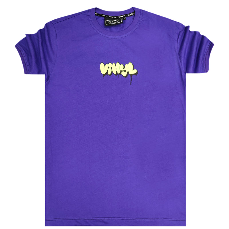 Vinyl art clothing - 10476-22 - graffiti logo t-shirt - purple