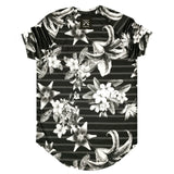 Vinyl art clothing - 12500-01 - black t-shirt with all-over floral print