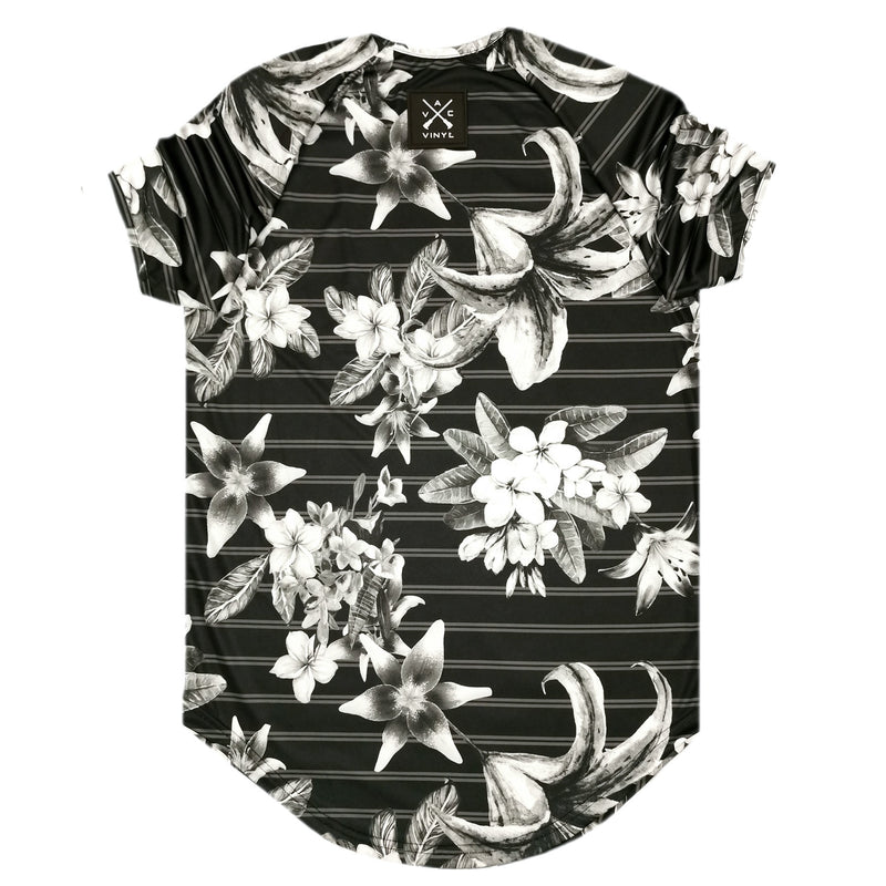 Vinyl art clothing - 12500-01 - black t-shirt with all-over floral print