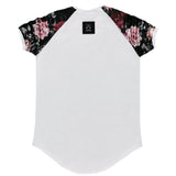 VINYL ART CLOTHING - 21635-02 - WHITE T-SHIRT WITH FLORAL SLEEVES