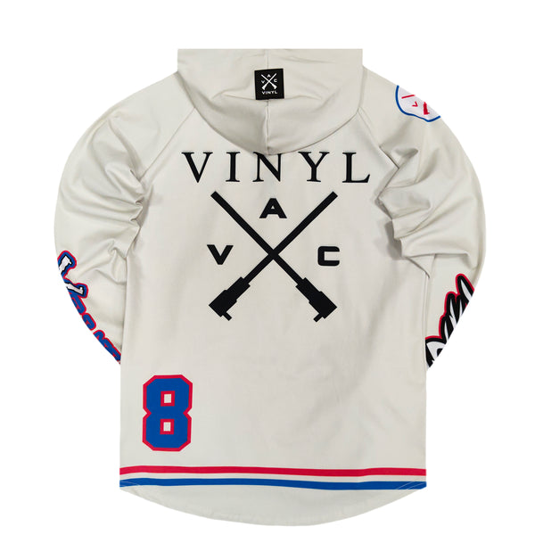 Vinyl art clothing - 23233-77 - logomania hoodie with half zip - beige