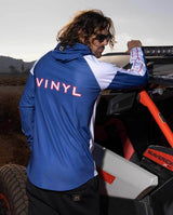 Vinyl art clothing blue rugger print jacket