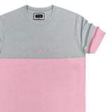 Henry clothing two tone pink grey t-shirt