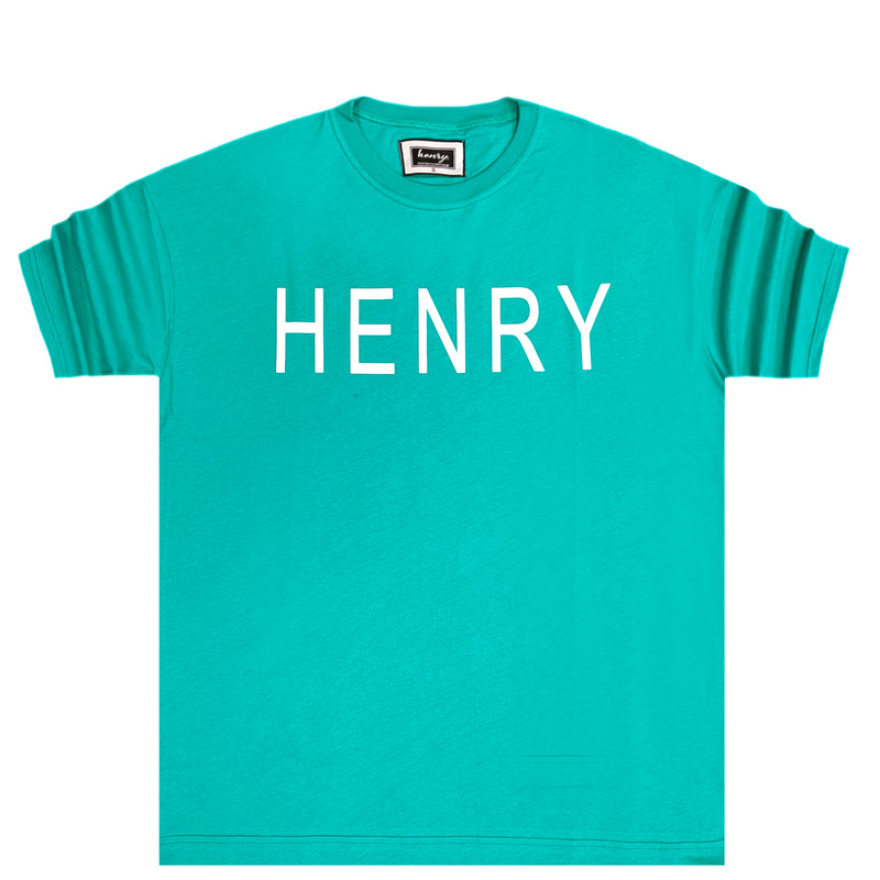 Henry clothing - 3-218 - green oversize logo tee