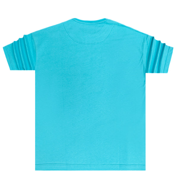 Henry clothing - 3-218 - teal oversize logo tee