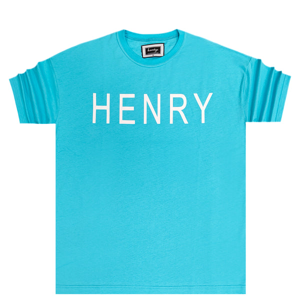 Henry clothing - 3-218 - teal oversize logo tee