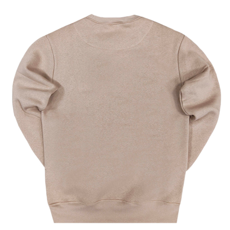 Henry clothing - 3-300 - beige sweatshirt black emblem