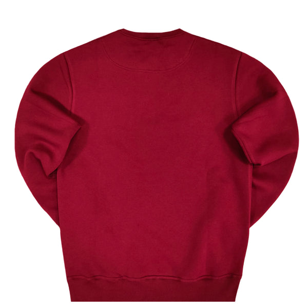 Henry clothing - 3-323 - burgundy sweatshirt gold small emblem