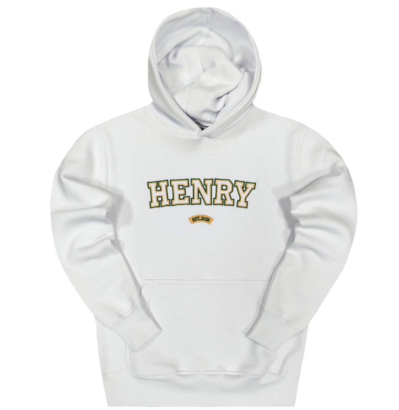 Henry clothing - 3-302 - white gold hologram logo hoodie