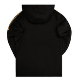Henry clothing - 3-304 - black gold taped zip through hoodie