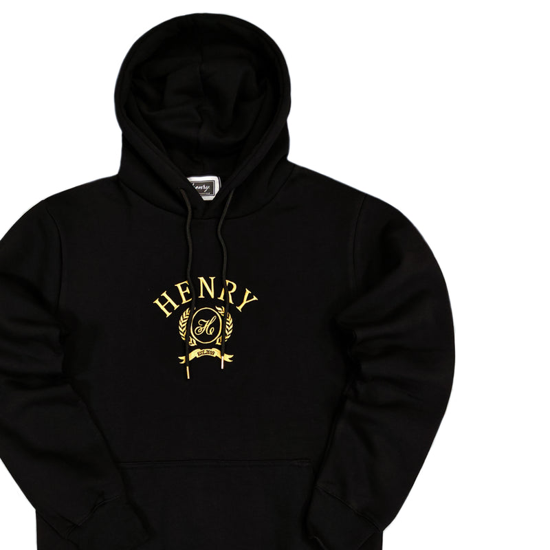 Henry clothing - 3-305 - black gold emplem logo hoodie