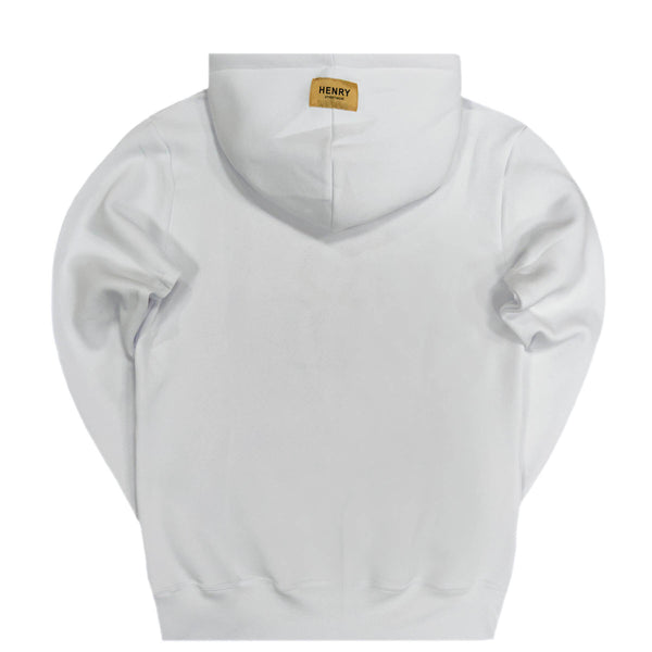 Henry clothing - 3-305 - white emplem logo hoodie