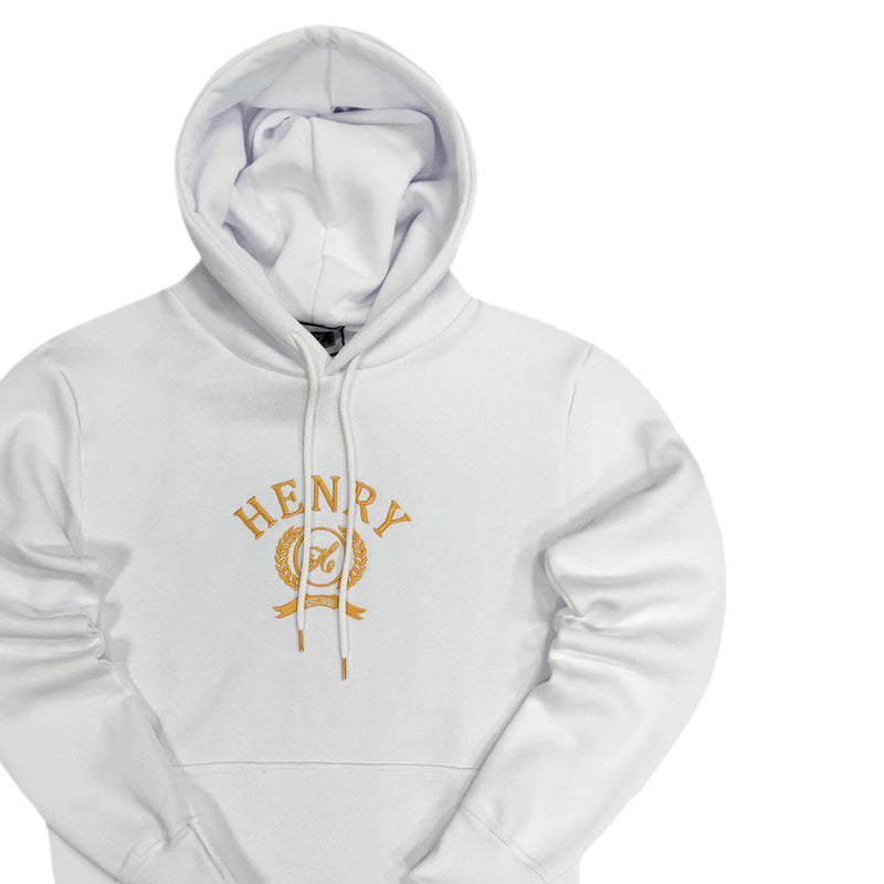 Henry clothing - 3-305 - white emplem logo hoodie