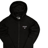 Henry clothing - 3-311 - black taped zip through hoodie