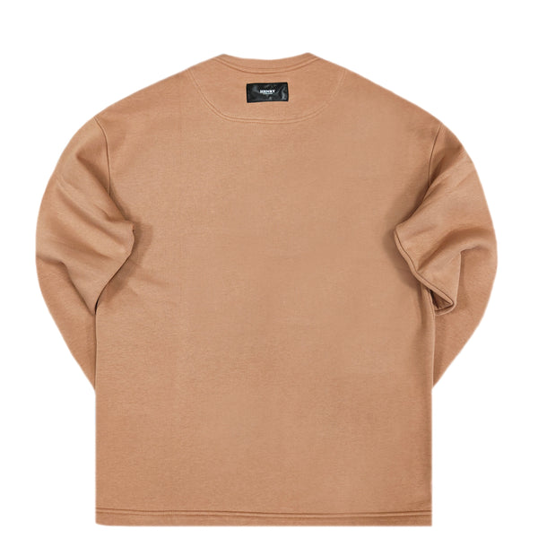 Henry clothing - 3-312 - brown sweatshirt simple logo